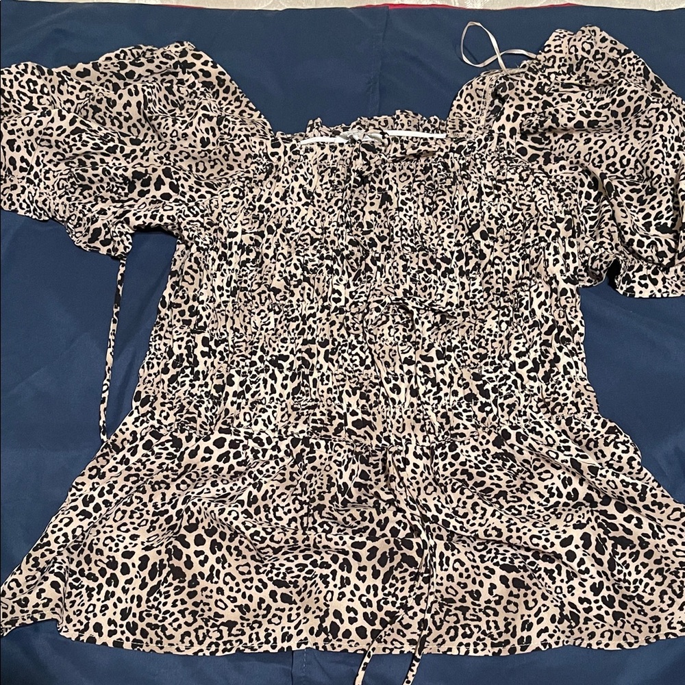 Sweet Rain Leopard Print Blouse